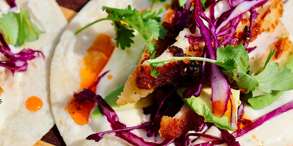 Chicken Schnitzel Tacos with Lime Aioli | Olgas Fine Foods
